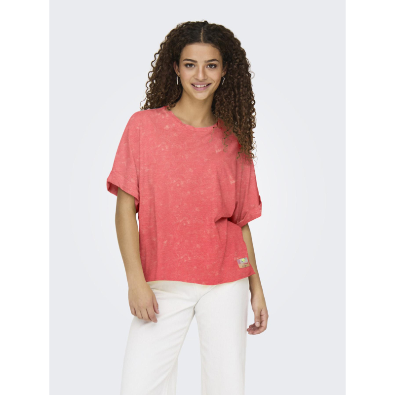 T-shirt délavé minna rose femme - Only