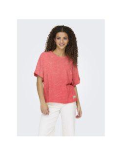 T-shirt délavé minna rose femme - Only