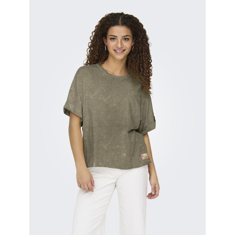 T-shirt délavé minna kaki femme - Only