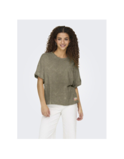 T-shirt délavé minna kaki femme - Only