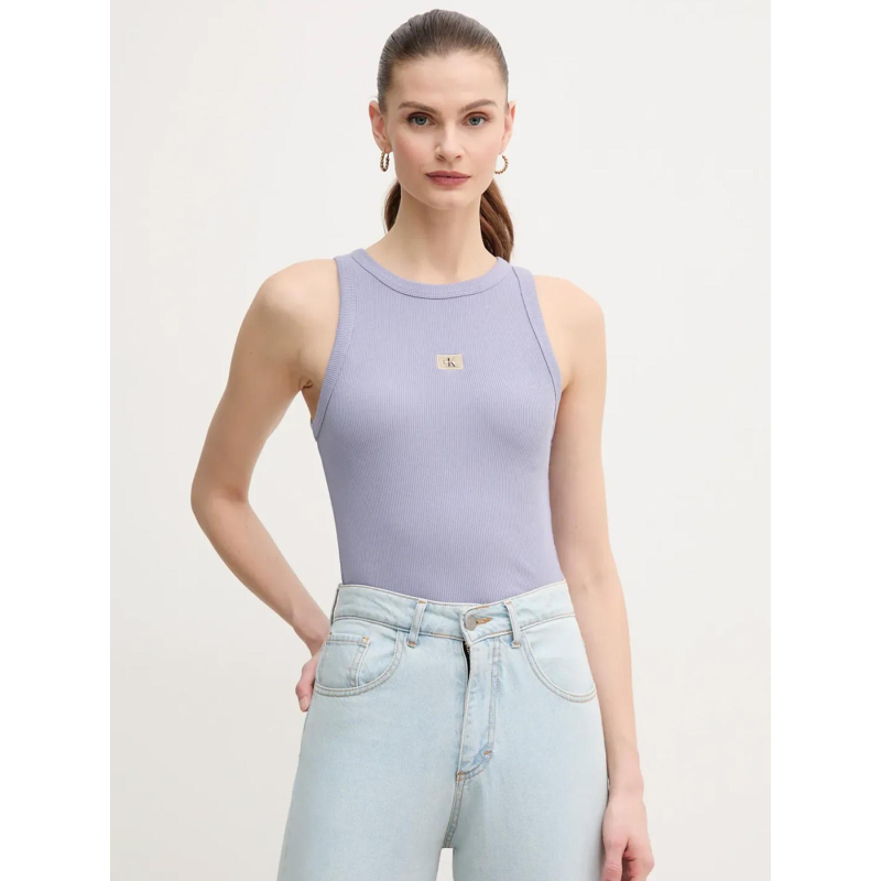 Débardeur côtelé washed violet femme - Calvin Klein Jeans