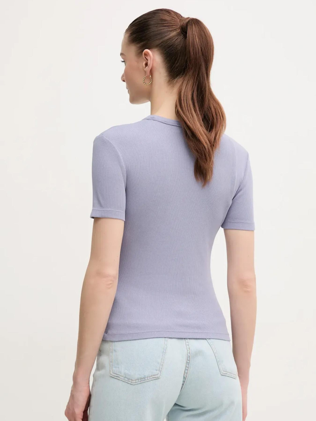 T-shirt côtelé washed violet femme - Calvin Klein Jeans