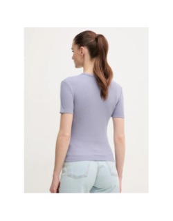 T-shirt côtelé washed violet femme - Calvin Klein Jeans