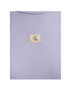 T-shirt côtelé washed violet femme - Calvin Klein Jeans