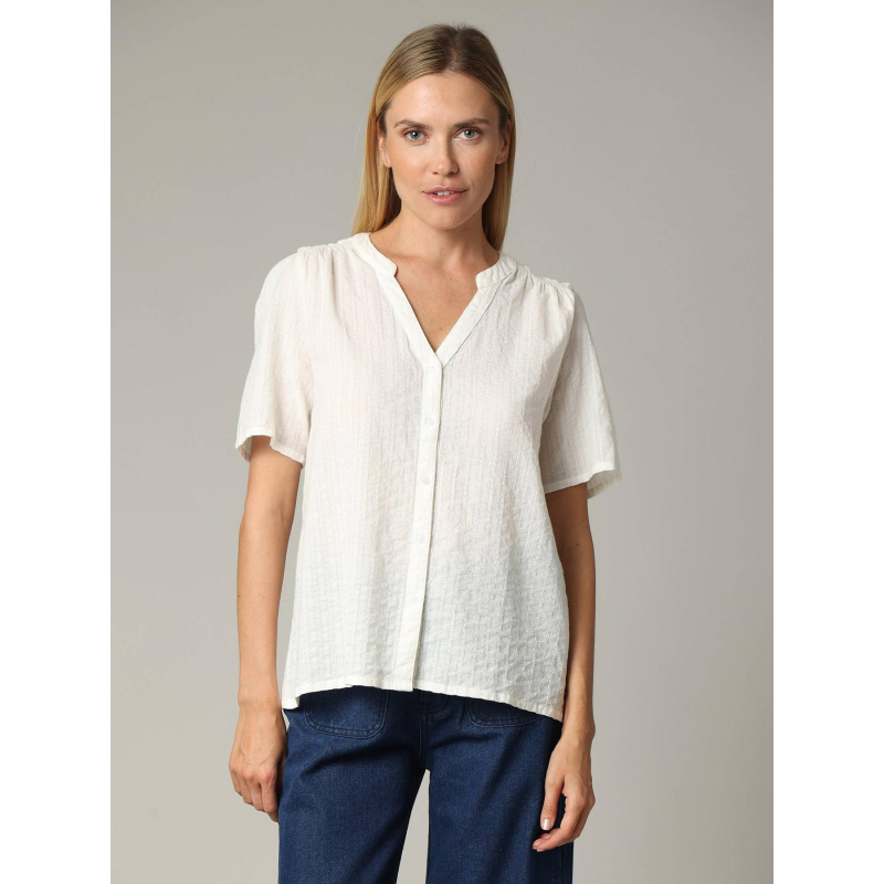 Top boutonné coleen blanc femme - Deeluxe