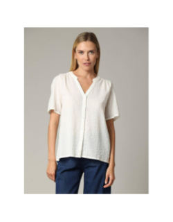 Top boutonné coleen blanc femme - Deeluxe