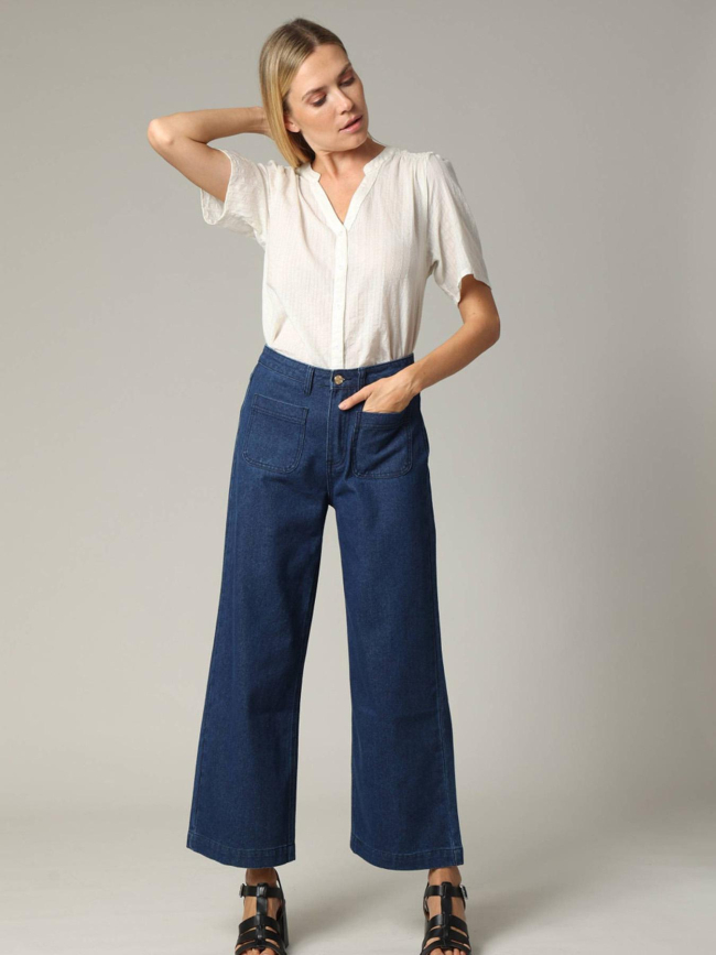 Top boutonné coleen blanc femme - Deeluxe