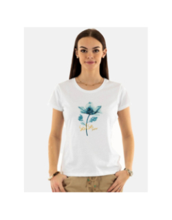 T-shirt graphic flower blanc femme - Salsa