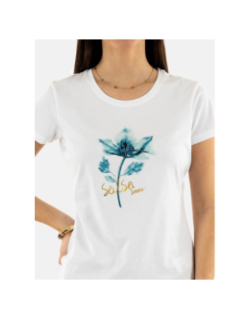 T-shirt graphic flower blanc femme - Salsa