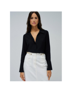 Blouse uni basic noir femme - Salsa