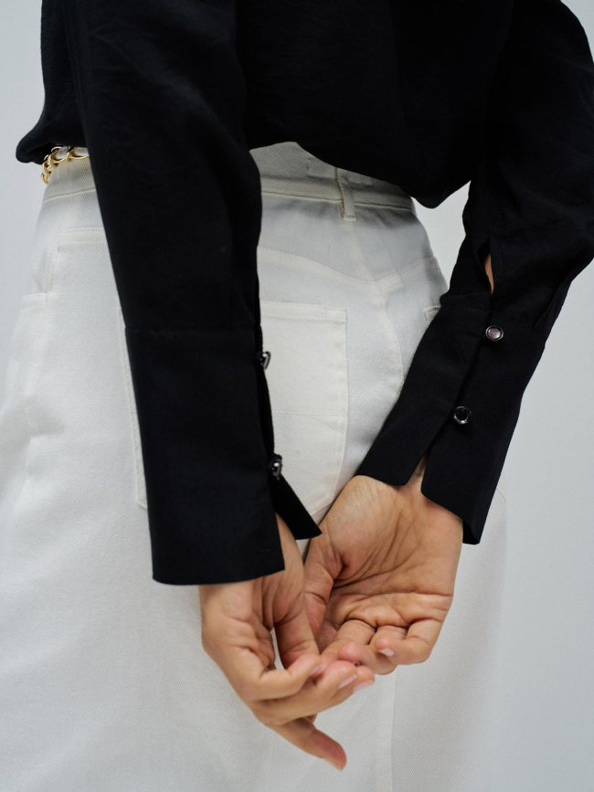 Blouse uni basic noir femme - Salsa