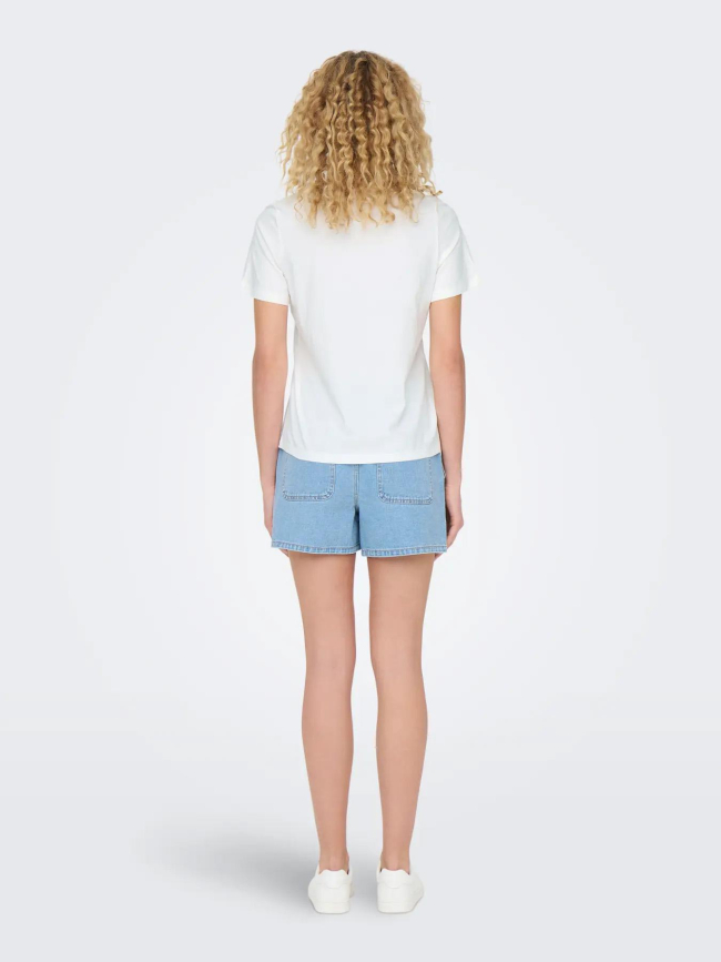 T-shirt cœur brodé pisa blanc femme - Jdy