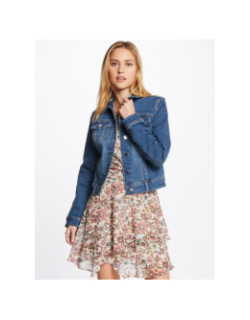 Veste en jean stone bleu foncé femme - Morgan