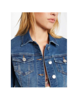 Veste en jean stone bleu foncé femme - Morgan