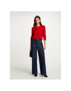 Pull uni msuni rouge femme - Morgan