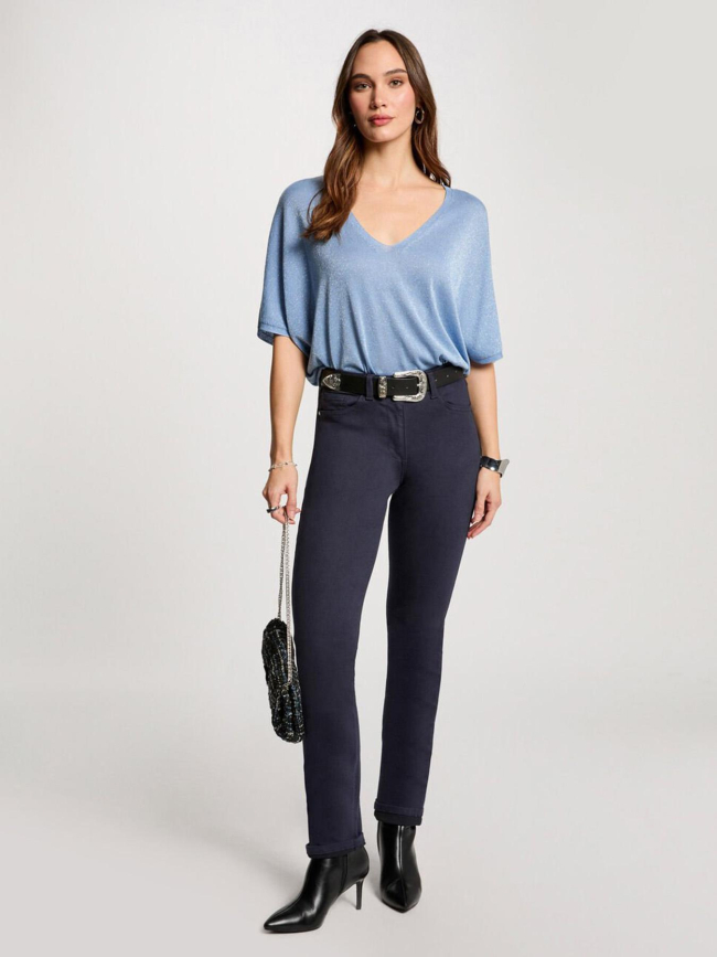Jean droit petroi bleu marine femme - Morgan