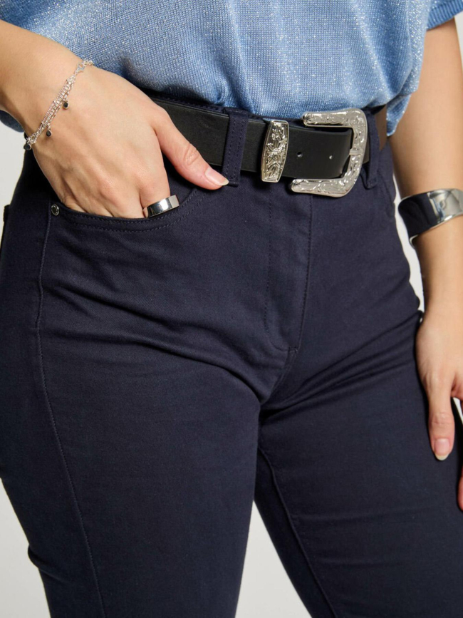 Jean droit petroi bleu marine femme - Morgan