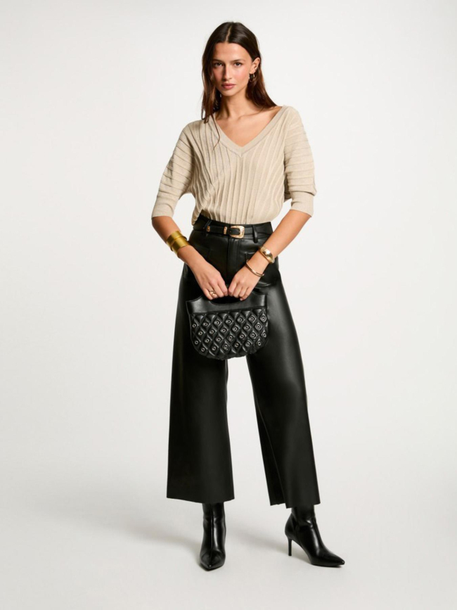 Pull manches courtes minspi beige femme - Morgan