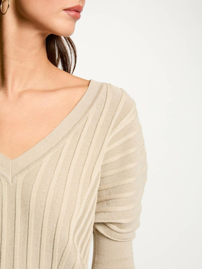 Pull manches courtes minspi beige femme - Morgan