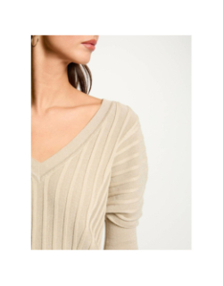 Pull manches courtes minspi beige femme - Morgan