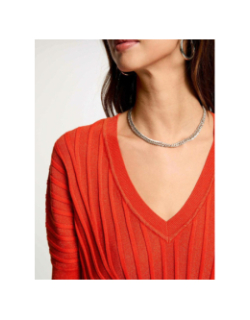 Pull manches courtes minspi orange femme - Morgan
