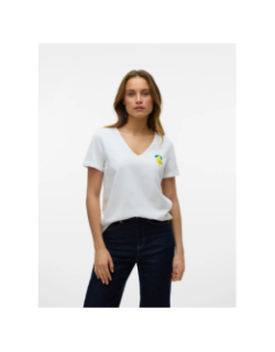 T-shirt à manches courtes vmbitona lemon écru femme - Vero Moda