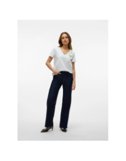 T-shirt à manches courtes vmbitona lemon écru femme - Vero Moda