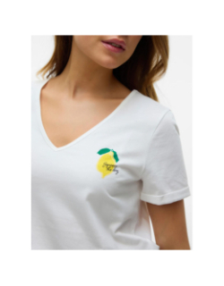 T-shirt à manches courtes vmbitona lemon écru femme - Vero Moda