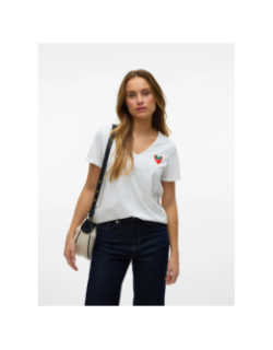 T-shirt à manches courtes vmbitona berry écru femme - Vero Moda