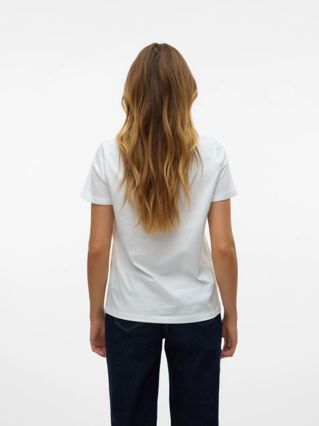 T-shirt à manches courtes vmbitona berry écru femme - Vero Moda