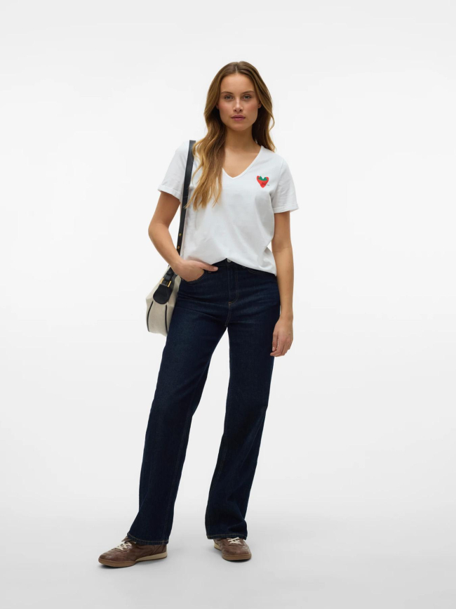 T-shirt à manches courtes vmbitona berry écru femme - Vero Moda