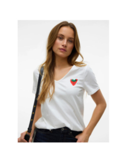 T-shirt à manches courtes vmbitona berry écru femme - Vero Moda