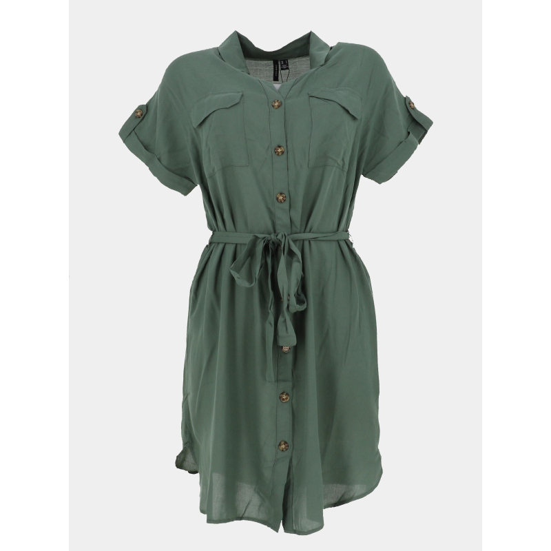 Robe boutonnée bumpy kaki femme - Vero Moda