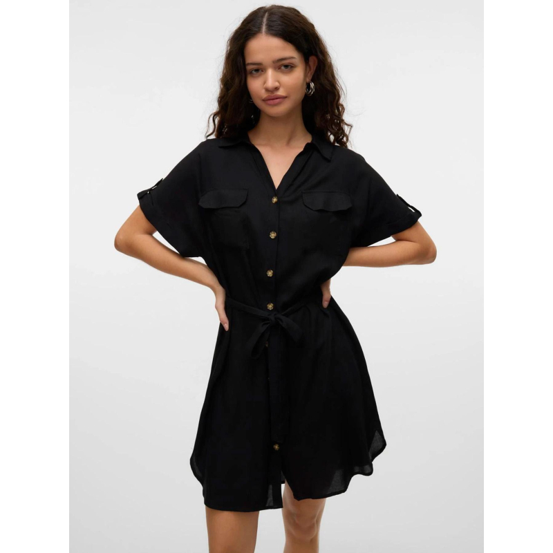 Robe boutonnée bumpy noir femme - Vero Moda