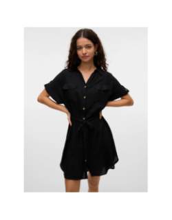 Robe boutonnée bumpy noir femme - Vero Moda