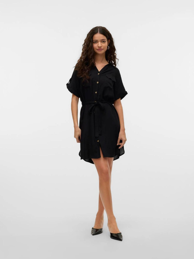 Robe boutonnée bumpy noir femme - Vero Moda