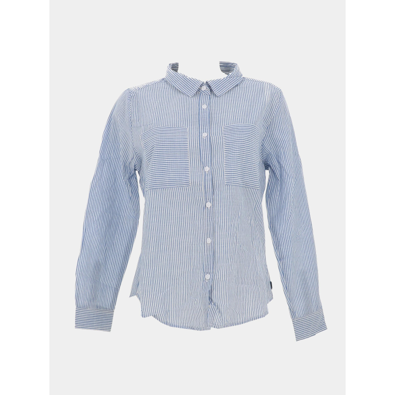 Chemise à manches longues rayée rodeio bleu femme - Sun Valley