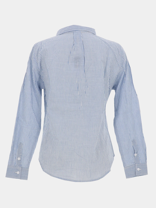 Chemise à manches longues rayée rodeio bleu femme - Sun Valley