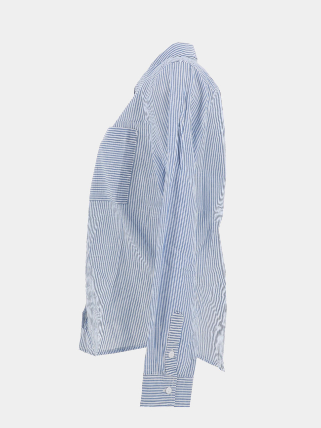 Chemise à manches longues rayée rodeio bleu femme - Sun Valley