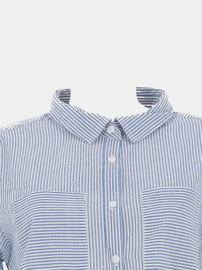 Chemise à manches longues rayée rodeio bleu femme - Sun Valley