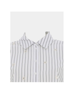 Chemise rayée loose sequins leila blanc femme - Vero Moda