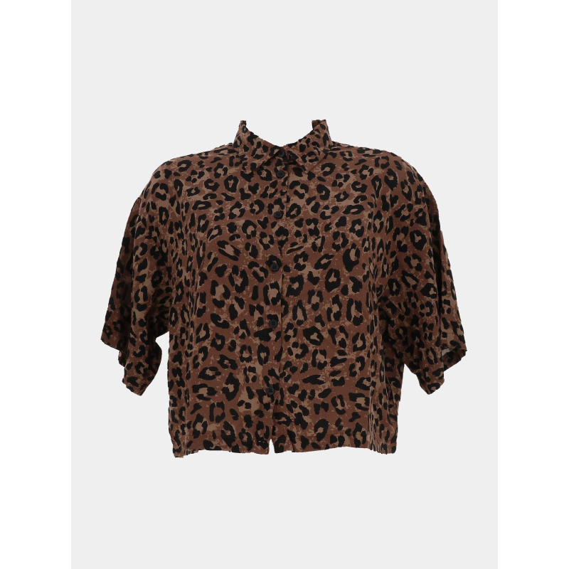 Chemisier léopard crop mira marron femme - Jjxx
