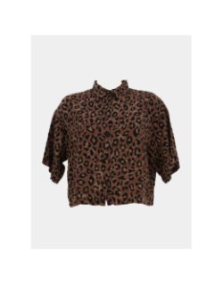 Chemisier léopard crop mira marron femme - Jjxx