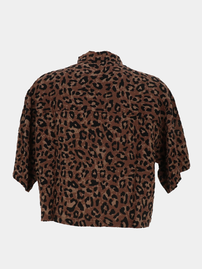 Chemisier léopard crop mira marron femme - Jjxx