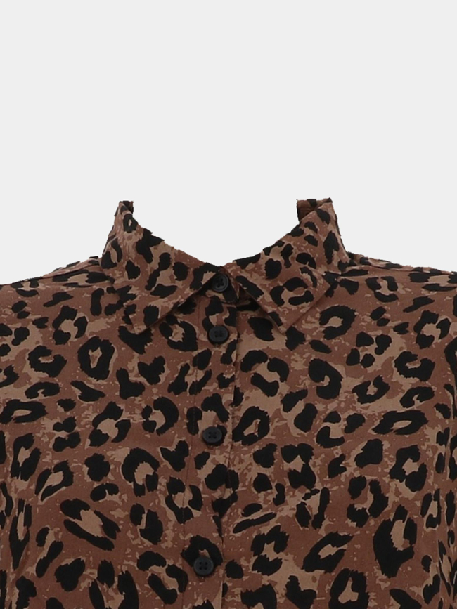 Chemisier léopard crop mira marron femme - Jjxx