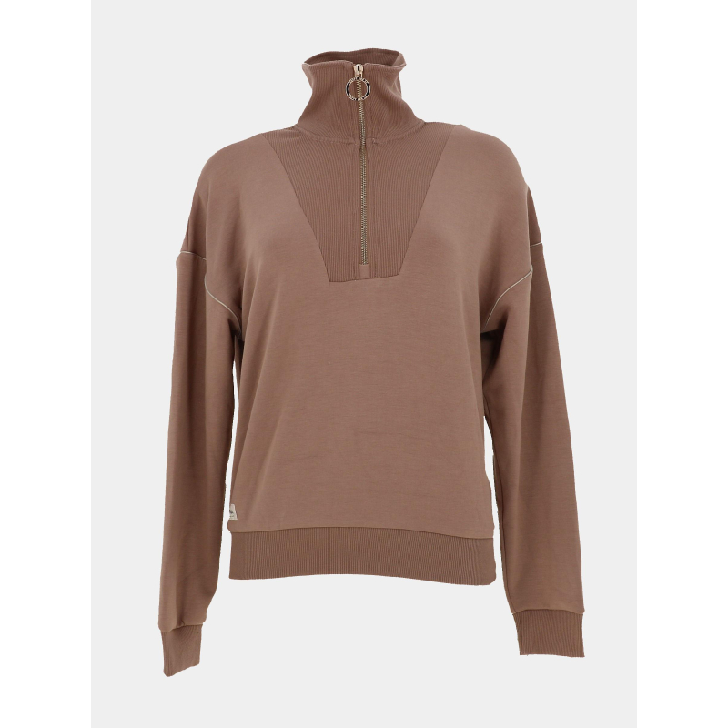 Sweat à col camionneur zippé adeline marron femme - Happy & So