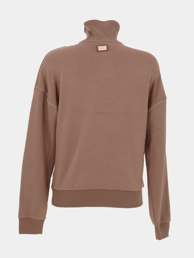 Sweat à col camionneur zippé adeline marron femme - Happy & So