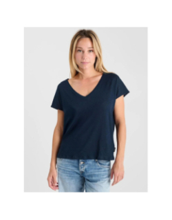 T-shirt col v melinda bleu marine femme - Le Temps Des Cerises
