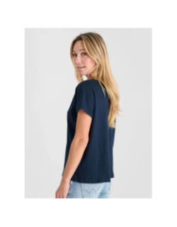 T-shirt col v melinda bleu marine femme - Le Temps Des Cerises