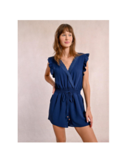 Combishort playsuit bleu marine femme - Molly Bracken